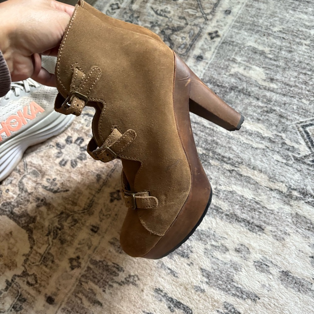 Chloe Solfo buckle wood platform boots in suede size 6 - Picture 7 of 11